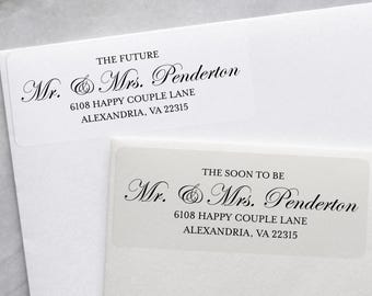 Future Mr and Mrs Address Labels, Soon to be Mr and Mrs Wedding Return Address Stickers, Just Engaged, Elegant Engagement Gift