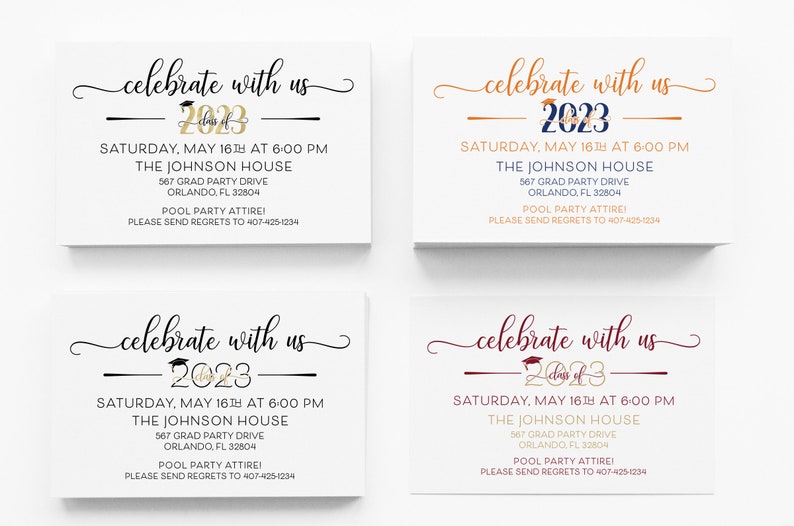 Graduation Address Label Graduate Announcement Return Address Etsy