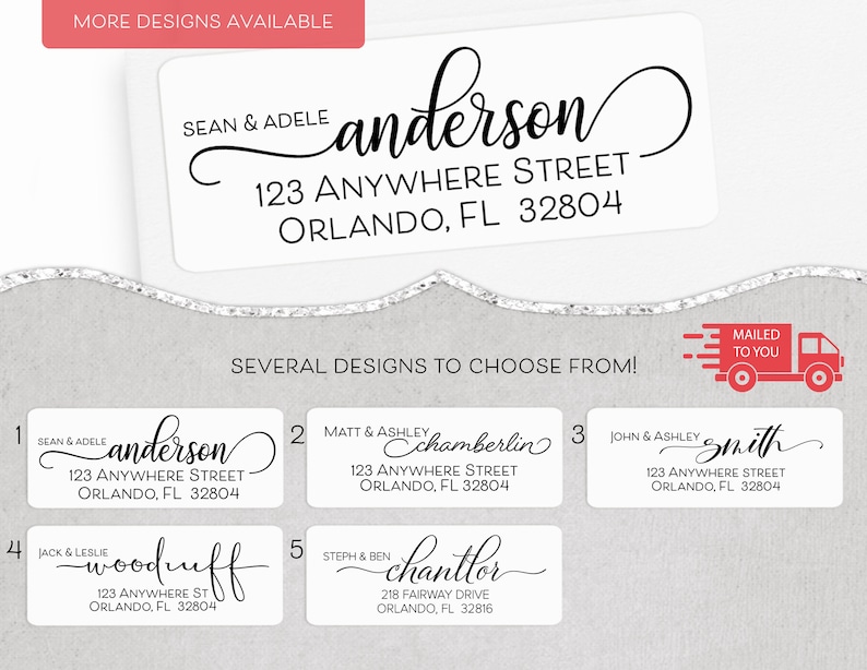 Return Address Labels, Calligraphy Address Labels, Fancy Return Address Stickers, Custom Address Labels, Personalized Mailing Labels image 6