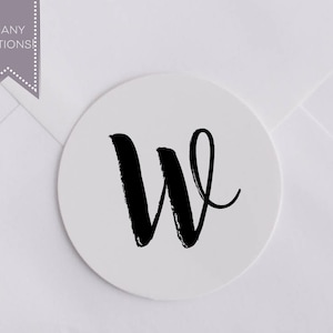 Monogram sticker, Monogram envelope seal, Clear Envelope seals with initials, Party Favor Sticker with Initials, round sticker, circle label