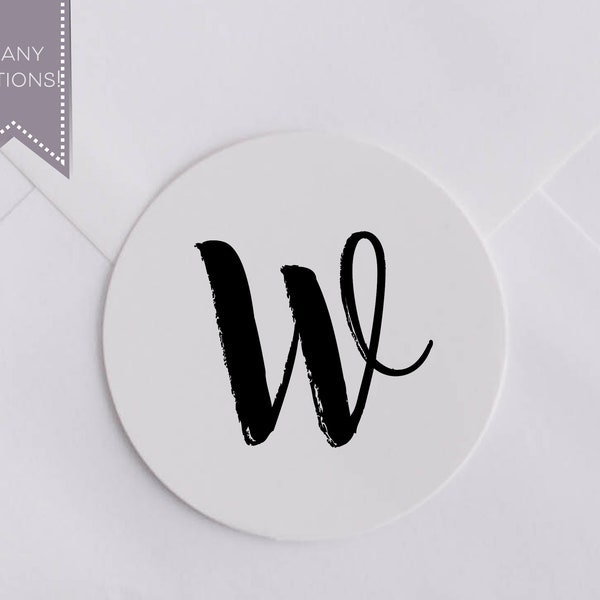 Monogram sticker, Monogram envelope seal, Clear Envelope seals with initials, Party Favor Sticker with Initials, round sticker, circle label