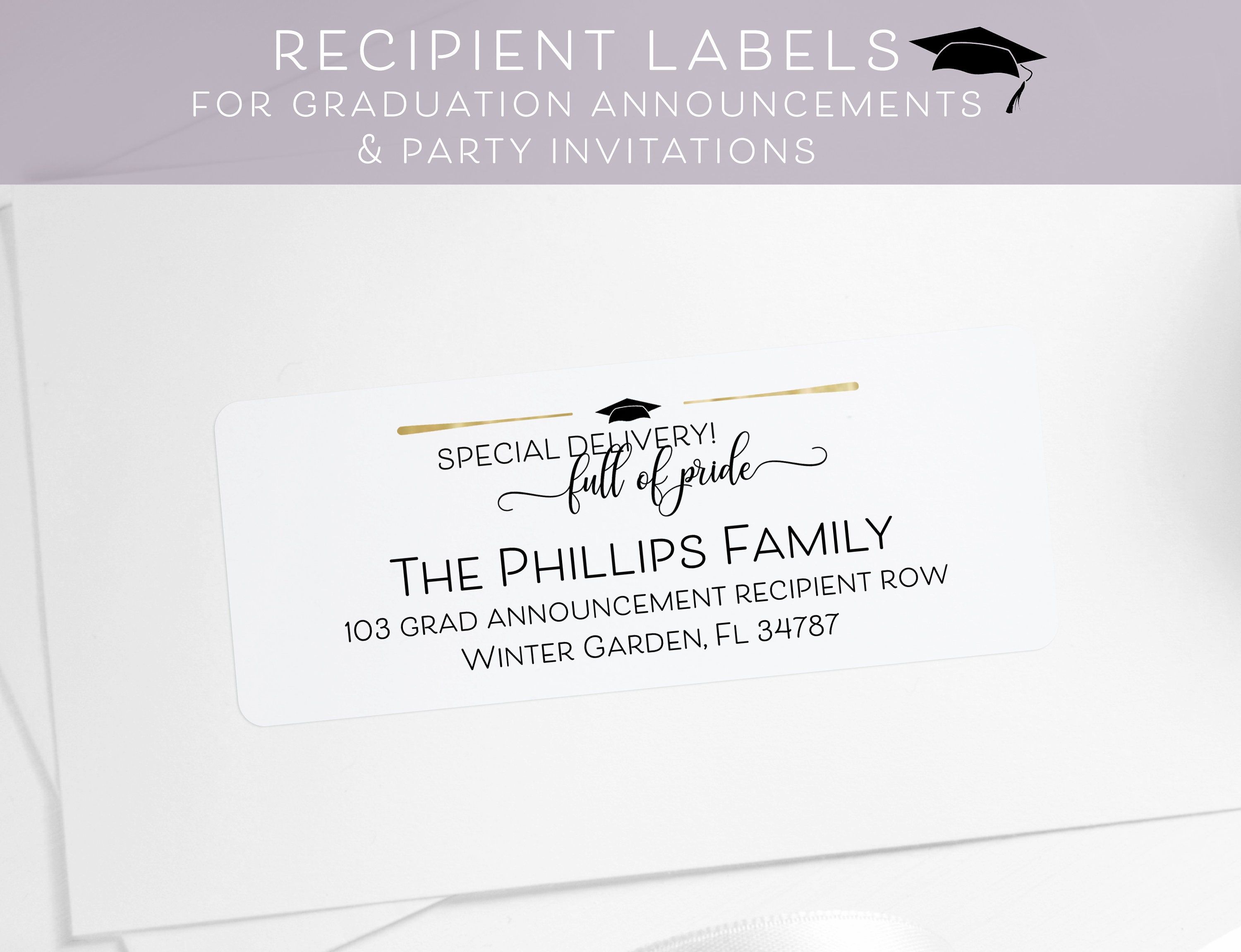 Graduation Insert Card With Graduate's Name, College Info and College ...