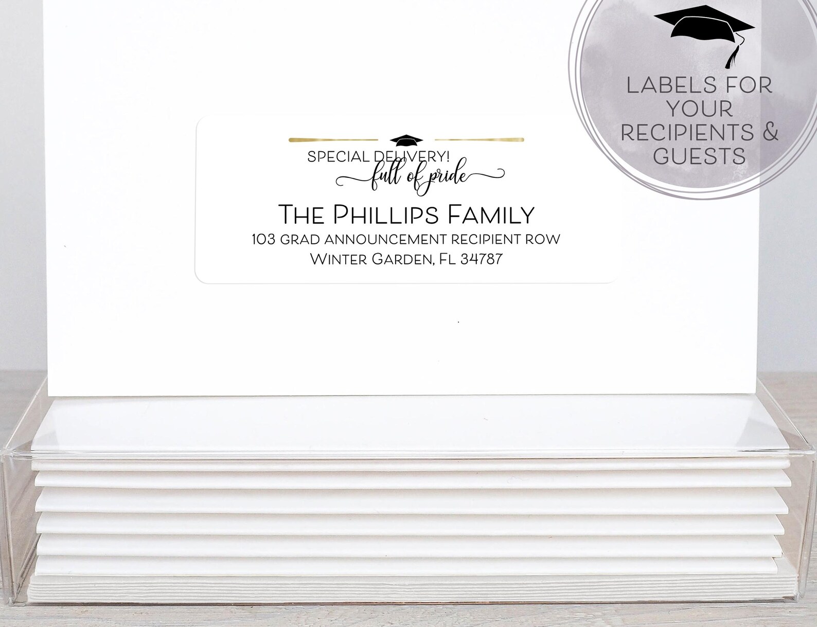 Graduation Address Label, Graduate Invitation Return Address Label ...