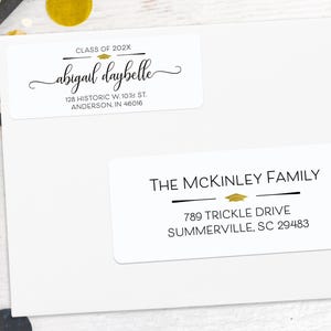 Graduation Address Label, Graduation Announcement, Commencement, Invitation Address Label, Address Stickers, Class of 2026 Bild 7