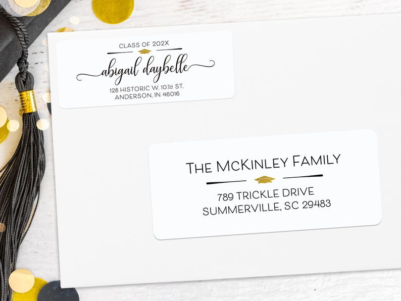 Graduation Address Label, Graduation Announcement, Commencement, Invitation Address Label, Address Stickers, Class of 2026 Bild 7