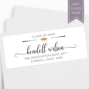 Class of 2024 Address Label, Graduation Announcement, Commencement, Invitation Address Label, Address Stickers, Class of 2025