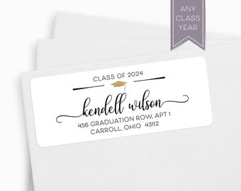 Class of 2024 Address Label, Graduation Announcement, Commencement, Invitation Address Label, Address Stickers, Class of 2025