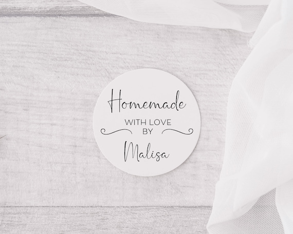 Homemade With Love personalized sticker, Handmade With Love, Baked With Love, Made with Love, small business sticker, package label