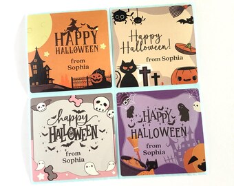 Personalized Halloween Stickers: Happy Halloween Candy Label Variety Set - 2 inch