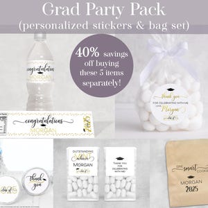 Personalized Graduation Sticker, Class of 2026 Party Favor Label, Grad ...