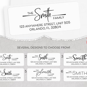 Family Address Labels, Return Address label with family name, Personalized Printable PDF, Downloadable Label Sheet