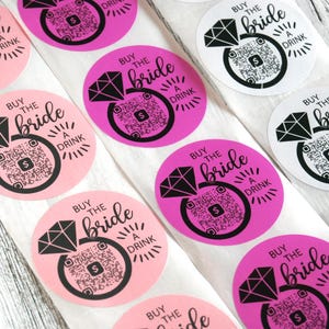 Buy The Bride a Drink sticker, Personalized Bachelorette party sticker with Venmo Cashapp PayPal Zelle QR Code