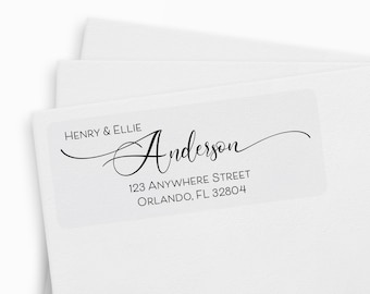Return Address Label, Elegant Script Address Label, Clear Address Sticker, Custom Mailing Label, Engagement Gift, Housewarming Gift