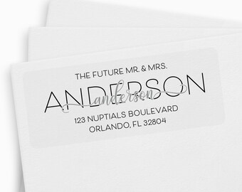 Future Mr and Mrs Return Address Label, Soon to be Mr and Mrs Wedding Address Stickers, Just Engaged, Newly Engaged, Save the Date Labels