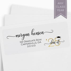 Graduation Address Label, Graduate Announcement Return Address Label, Class of 2025 Grad Party Invitation Address Sticker, Class of 2026