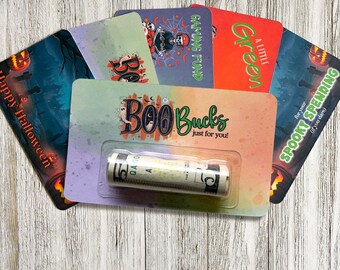 Halloween Money Holder, Unique and clever cash gift for Teen Boy or Girl, Boo Bucks