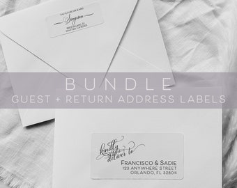 Kindly Deliver To Wedding Address Label Bundle, Guest and Return Address Labels, Invitation, Party, Announcement, Save the Date, Shower