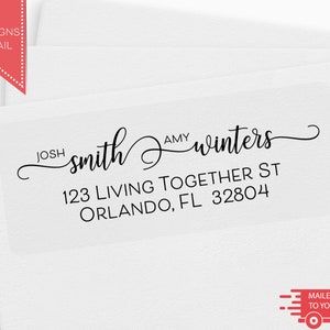 Couples Address Labels, Return Address Labels, Script Address Stickers, Custom Address Labels, Personalized Mailing Labels, Living Together