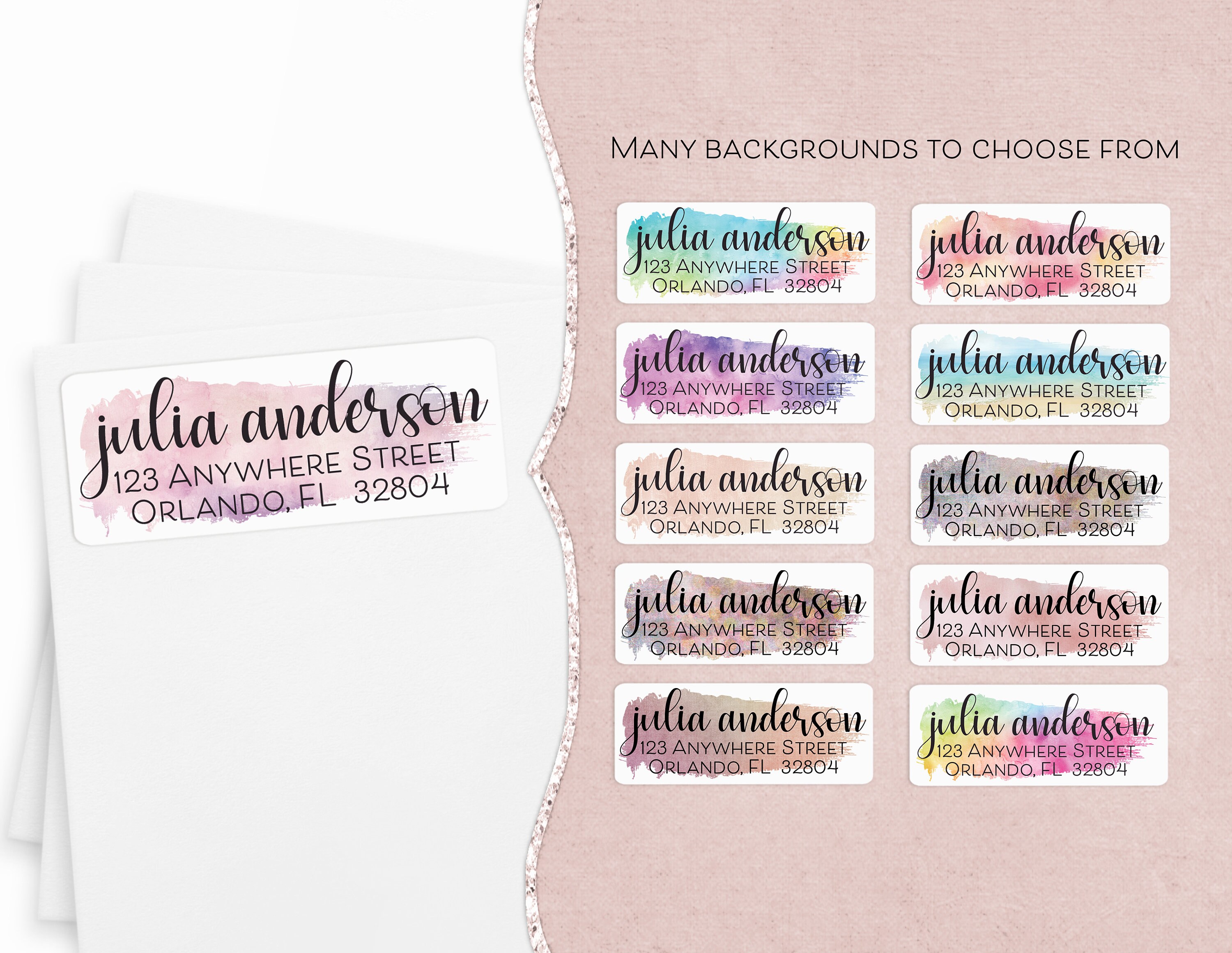 Rainbow Address Labels, Colorful Mailing Label, Pride Return Address ...