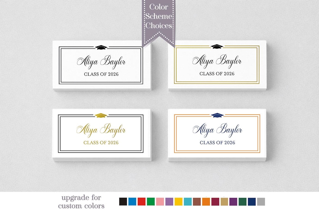 Graduation Name Guide Graduation Name Card, Fits Graduate Announcements, Class of 2026 High ...