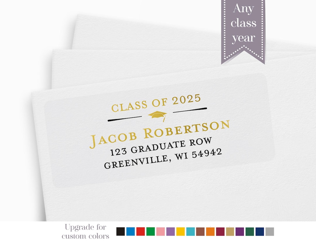 Graduation Musicaddress Labels Graduation Address Label, Graduate Announcement Return Address Label ...