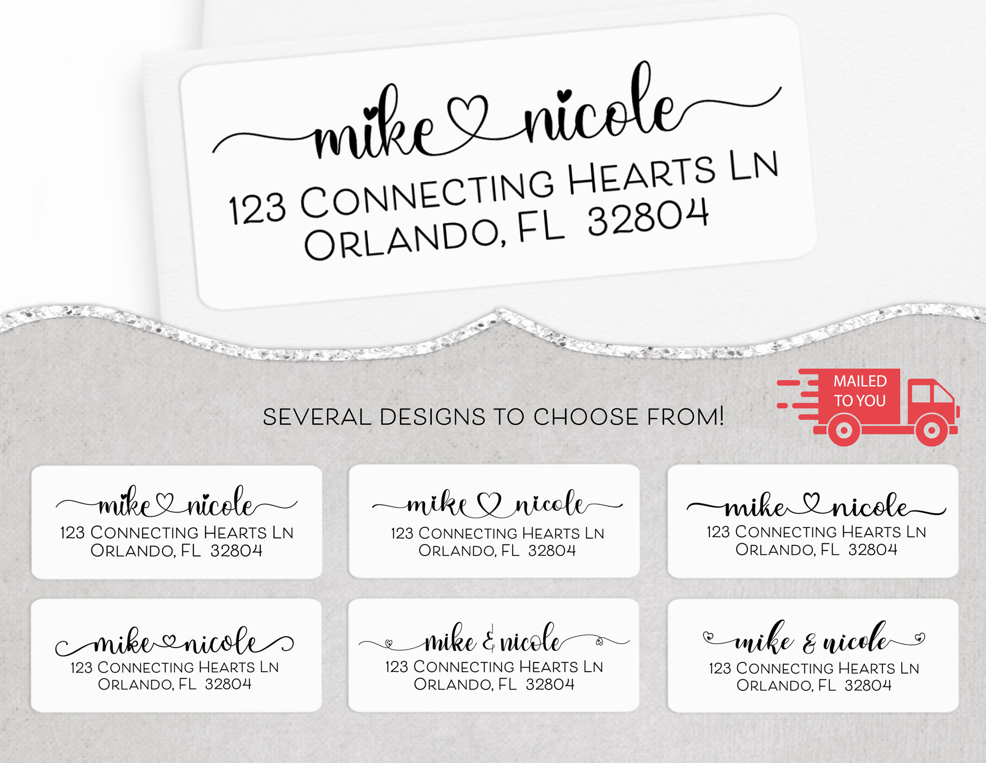 Couples Address Labels Couples Return Address Labels Modern Etsy