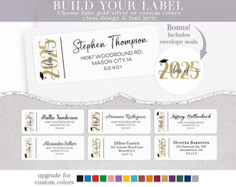 Class of 2025 Address Label, Graduation Invitation Return Address Label, Grad Announcement Address Stickers, Class of 2026 Mailing Address
