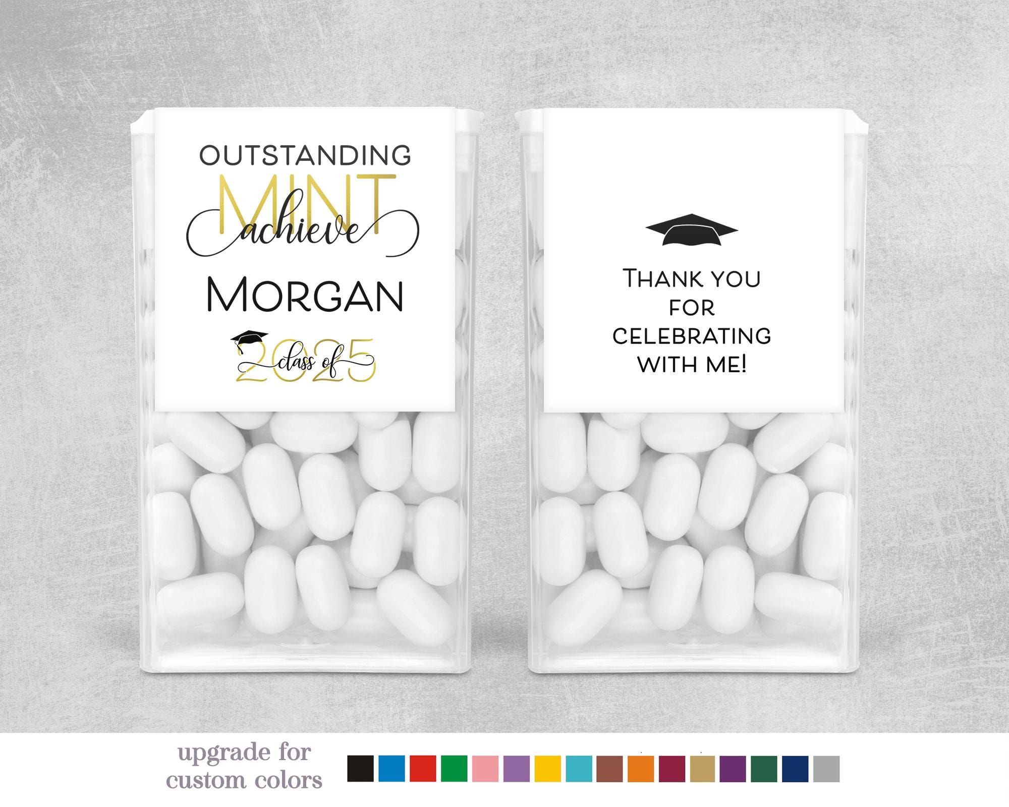 Graduation Sticker, Personalized Achieve-Mint Class of 2025 party favor label for mints, Graduation Favor Gift Thank You, Class of 2026