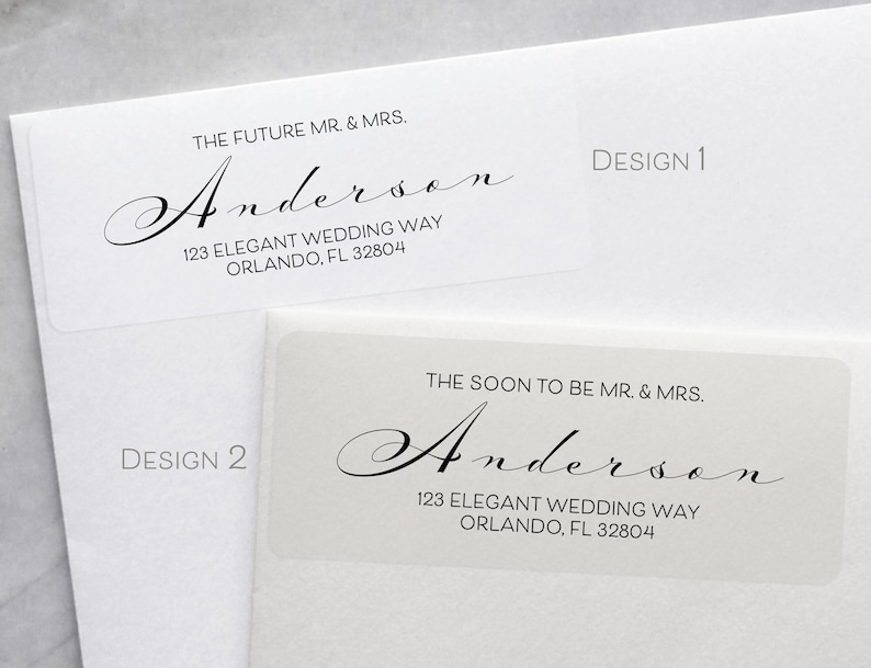 Future Mr and Mrs Address Labels, Soon to be Mr and Mrs Wedding Return Address Stickers, Just Engaged, Newly Engaged, Elegant image 2