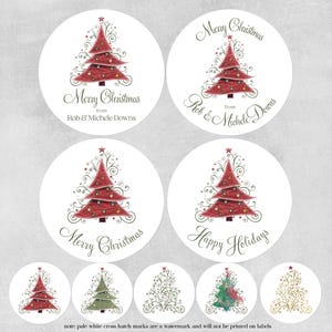 Merry Christmas Theme Stickers - Gold Clear Vinyl - For Cards Envelopes Crafts