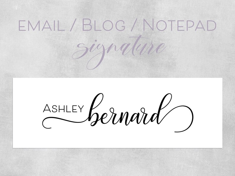 Signature Blog Personalized Email Signature, Premade Signature, Custom Post Signature ...