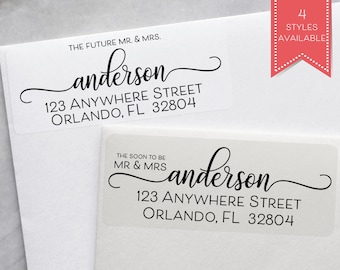 Future Mr and Mrs Return Address Labels, Soon to be Mr and Mrs Wedding Return Address Stickers, Just Engaged, Newly Engaged Label
