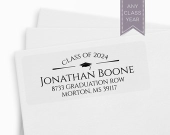 Graduation Address Label, Graduate Announcement Return Address Label, Class of 2024 Grad Party Invitation Address Sticker, Class of 2025