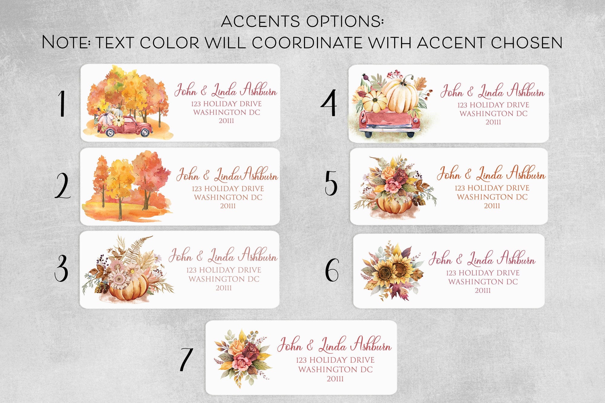 Fall Address Label, Autumn Address Label, Leaves Changing, Pumpkin ...