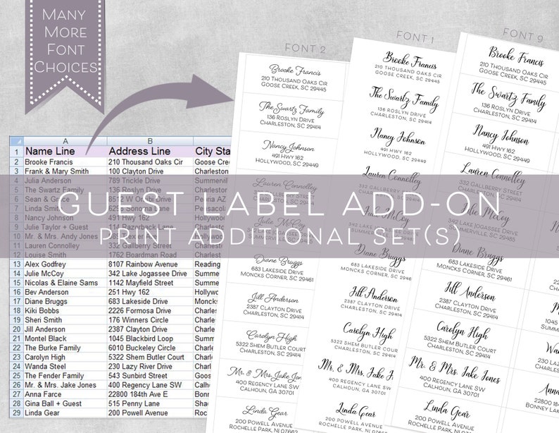 Guest Address Labels Recipient Address Labels Kindly Deliver - Etsy