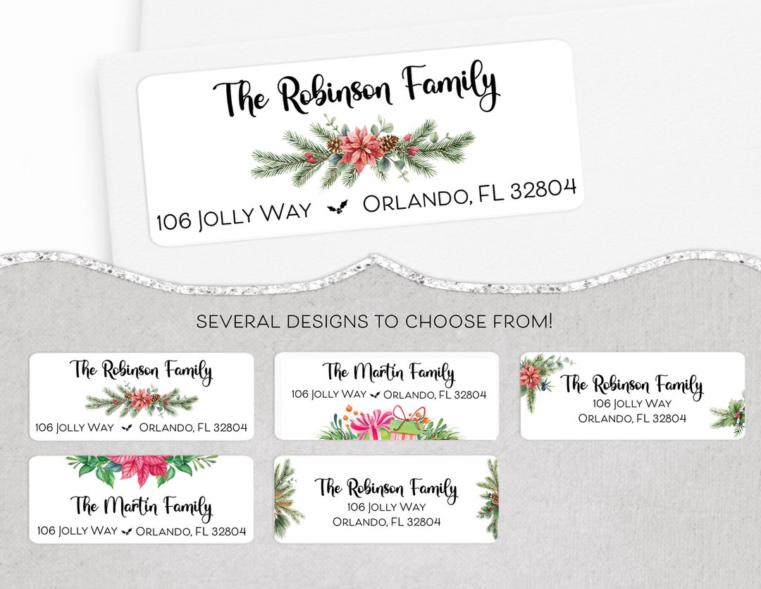 Christmas Address Label, Holiday Address Label, Return Address Label