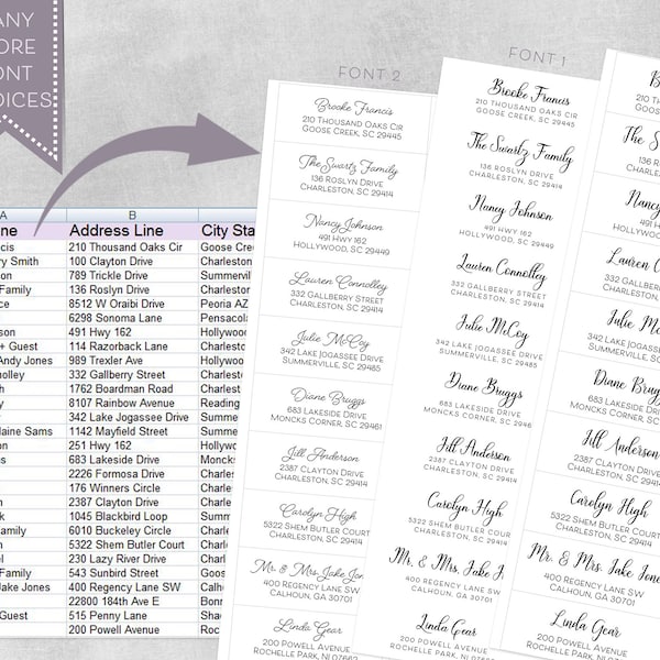 Guest Address Labels, Recipient Address Labels,  Invitation, Party, Wedding, Graduation, Announcement, Save the Date, Bridal / Baby Shower
