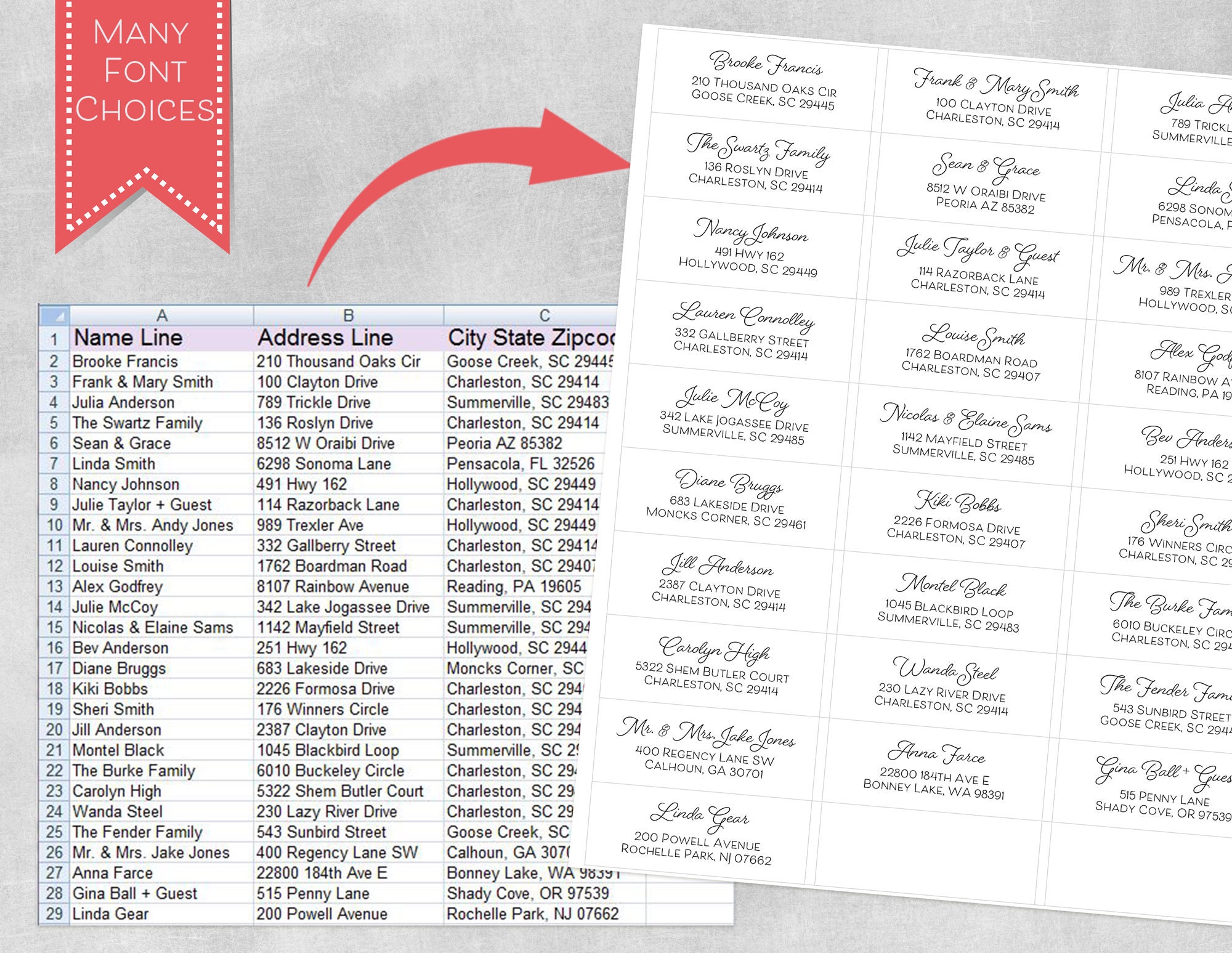 Guest Address Labels Recipient Address Labels Invitation Etsy