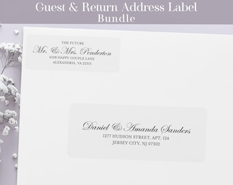 Guest Address and Return Address label bundle, Recipient Address Sticker Set, Wedding, Save the Date, Graduation, Invitation, Party, Shower
