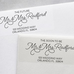 Future Mr and Mrs Address Labels, Soon to be Mr and Mrs Wedding Return Address Stickers, Just Engaged, Newly Engaged, Elegant