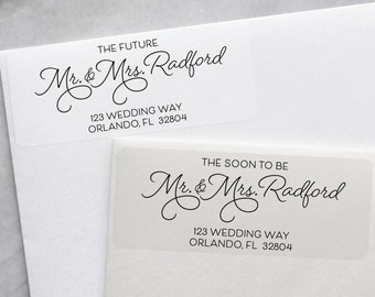 Future Mr and Mrs Address Labels, Soon to be Mr and Mrs Wedding Return Address Stickers, Just Engaged, Newly Engaged, Elegant