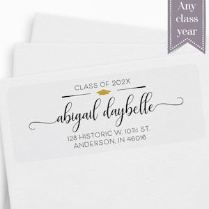 Graduation Address Label, Graduation Announcement, Commencement, Invitation Address Label, Address Stickers, Class of 2026 Bild 1