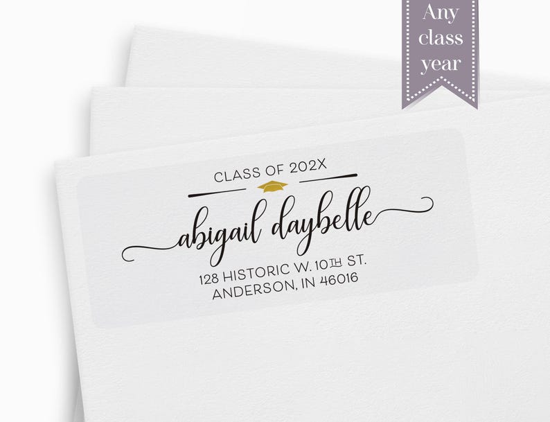 Graduation Address Label, Graduation Announcement, Commencement, Invitation Address Label, Address Stickers, Class of 2026 Bild 1