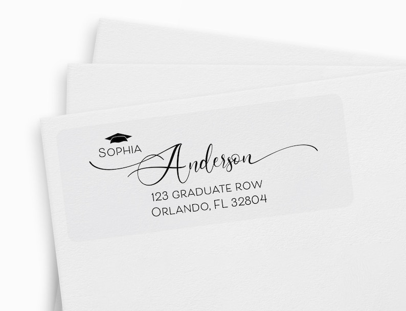 Graduation Address Label, Clear Graduate Return Address Sticker ...