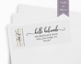 Graduation Announcement Address Label, Graduate Invitation Return Address Label, Class of 2025 Address Sticker, Class of 2026