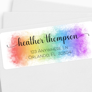 Rainbow Address Labels, Colorful Mailing Label, Pride Return Address Sticker, Return Mailing Label, ROYGBIV