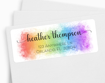 Rainbow Address Labels, Colorful Mailing Label, Pride Return Address Sticker, Return Mailing Label, ROYGBIV