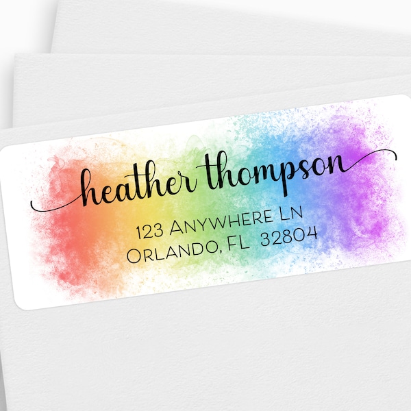 Rainbow Address Labels, Colorful Mailing Label, Pride Return Address Sticker, Return Mailing Label, ROYGBIV