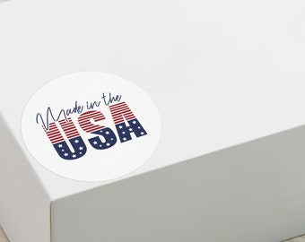 Made in the USA sticker, Order package label, Packaging Sticker, Business Branding, 2.5 inch, 1.5 inch, 1 inch, .75 inch