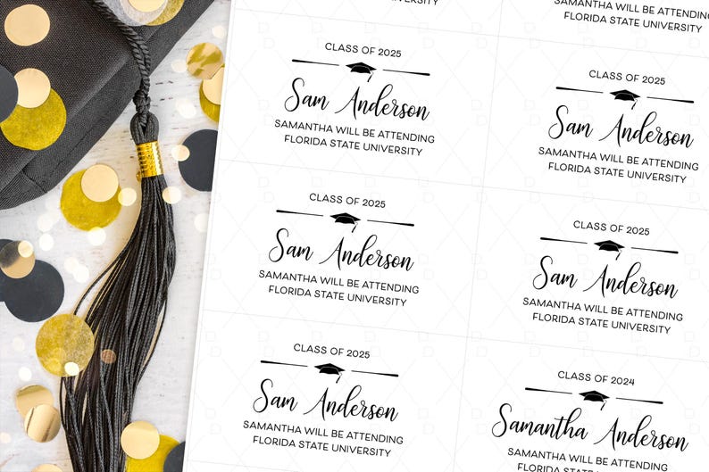 Graduation Insert Card With Graduate's Name, College Info and College ...
